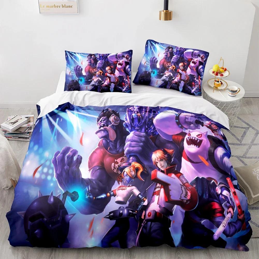 3D Print League of Heroes Bedding Set Single Twin Full Queen King Size Game Anime Bed Set Aldult Kid Bedroom Duvet Cover Sets