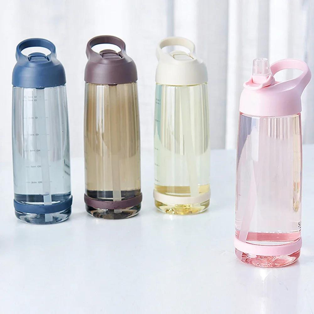 1000ml Eco - friendly Outdoor Sports Water Bottle with Straw and Lid, Plastic BPA, for Hiking and Camping
