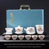Luxury Jade White Porcelain Kung Fu Tea Set for Home or Office