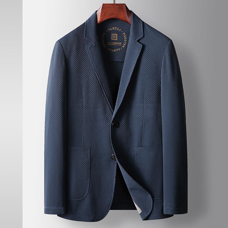 

Весна и лето Ананасовая сетка эластичный солнцезащитный крем Single West Молодежное легкое роскошное деловое дышащее тонкое пальто 170 синий