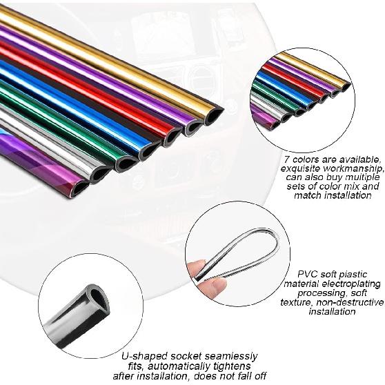 XINLIYA 20 PCS Car Air Conditioner Decoration Strip, DIY Air Vent Outlet Trim Strip Bendable Car Interior Accessories, Car Molding Strip for Most Air