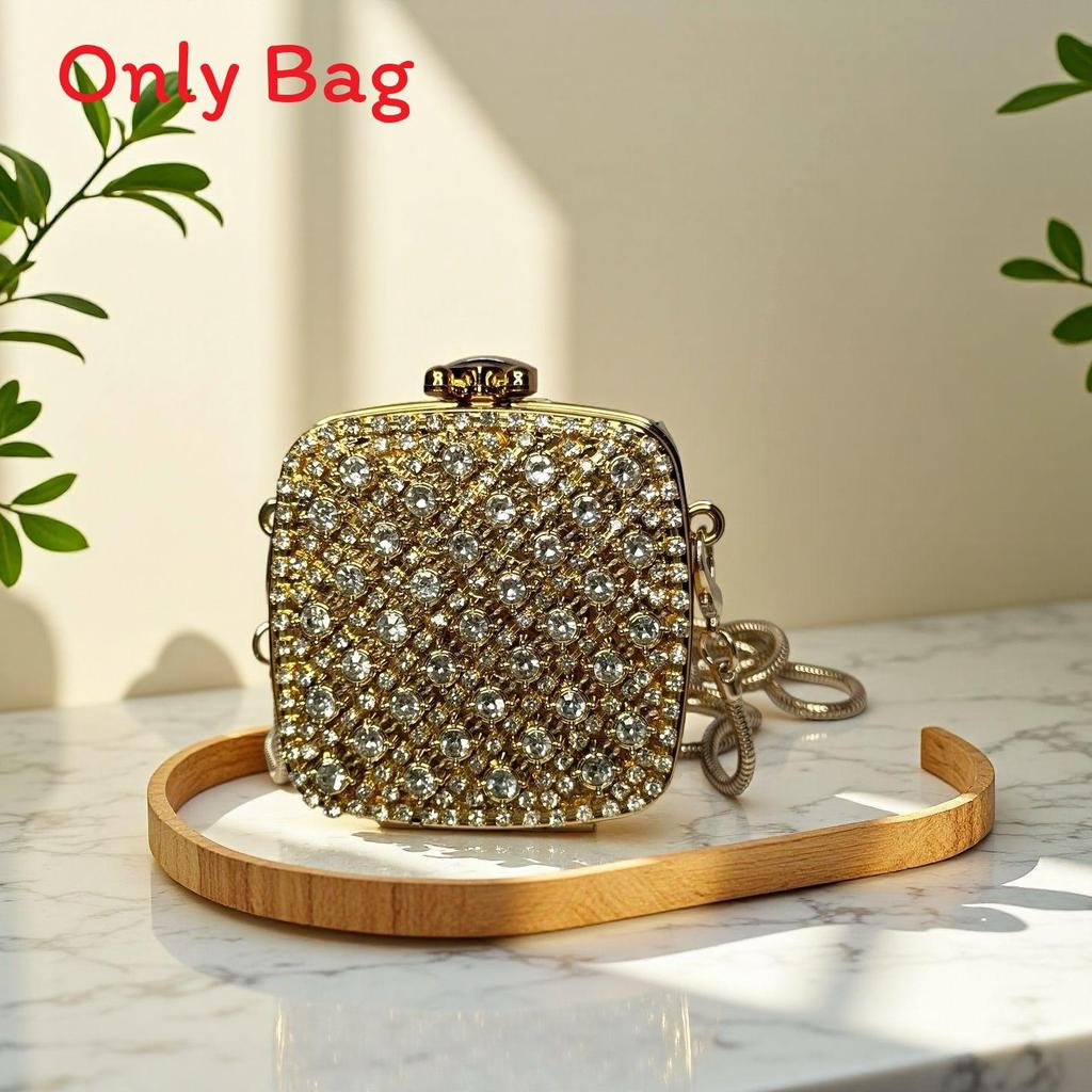 Acrylic Mini Purse With Embellished Flowers And Sparkling Rhinestones For Daily Fashion
