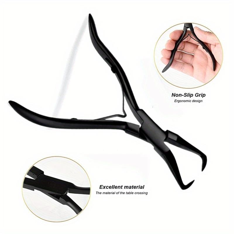 1 PC 5.5 Inch Silver Stainless Steel Clamp Hair Extension Plier with Two Hook Keratin Hair Extensions Removal Tools