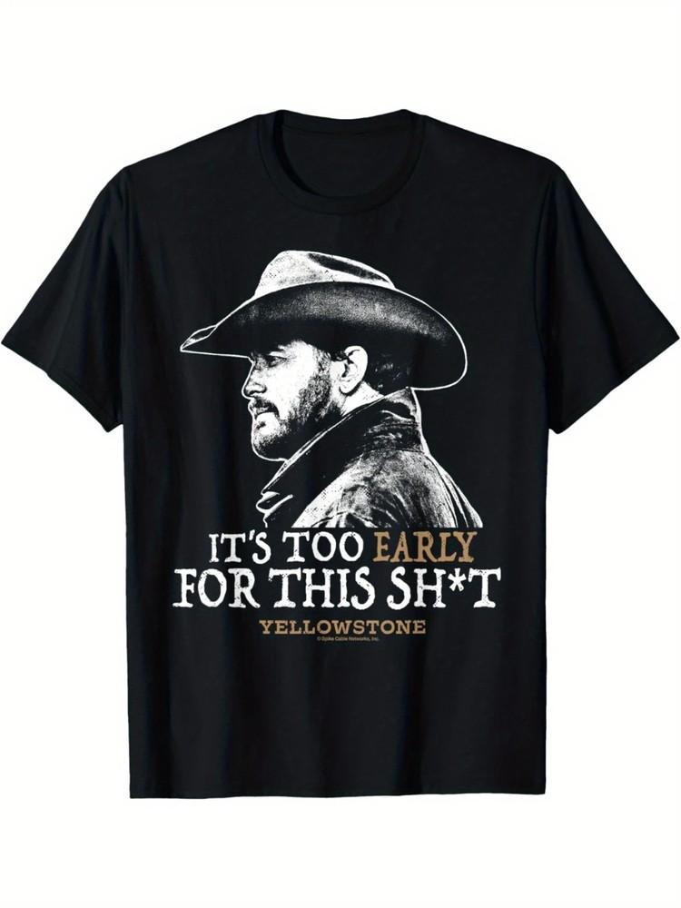 1pc  Rip Too Early for This  Graphic Tee - Men s Casual Cotton T-Shirt - Round N Unisex T-Shirt XL