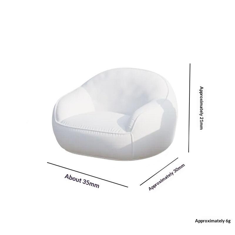 1:12 Miniature White Sofa Lovely Bear Ear Design Small Micro Furniture for Dollhouse Living Area Decoration