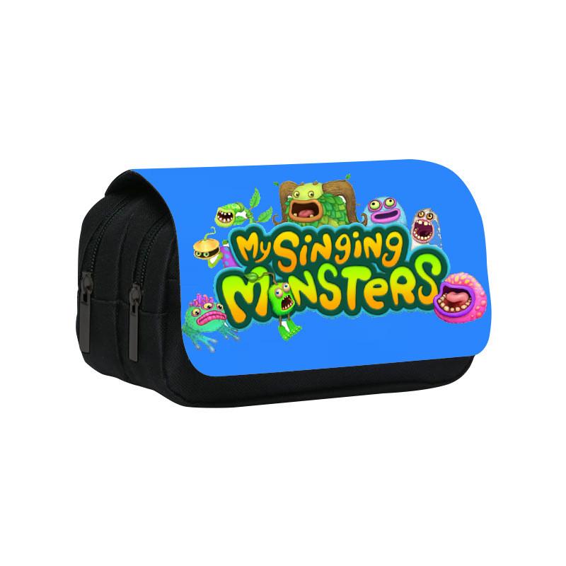 My Singing Monsters Double Layer Pencil Case With Nylon Material For Students And Kids