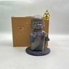 Lunari Jizo with Mini Jizo Buddhist Guardian Protection from and Good Fortune Bodhisattva, Palm-Sized, Pedestal, Figurine, Statue, Deity, Evil,