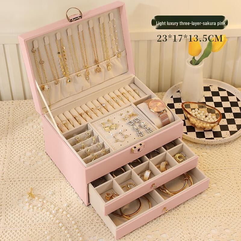 HANDUNYOU Light Luxury Large Capacity Jewelry Box
