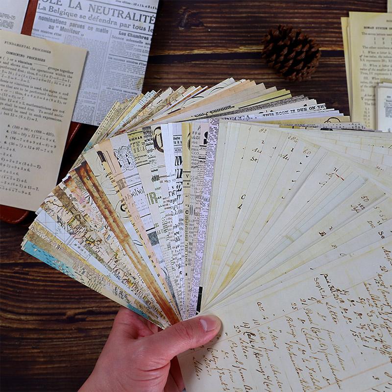 30 Pcs Vintage Old Newspaper Background Paper DIY Diary Album Scrapbooking Collage Material Paper Junk Journal Supplies