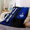 Custom Name Inter Milan Theme Printed Blanket Perfect For Couch Bed Travel Outdoor Use Machine Washable Cozy Durable