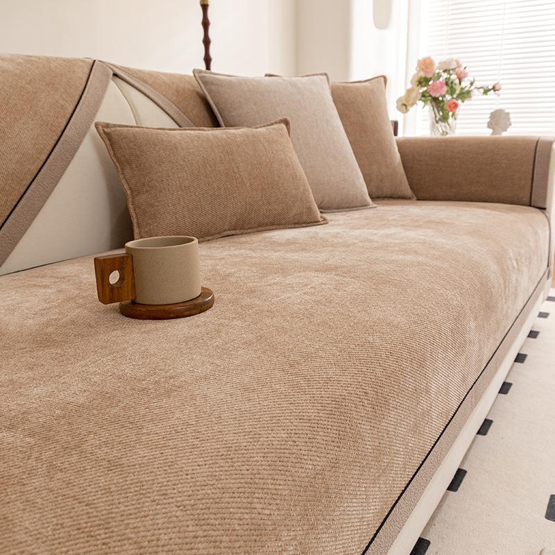 New Sofa Cover Universal In All Seasons, Simple Modern Non-Slip Seat Cushion, Chenille Sofa Cushion Cover Cloth Towel