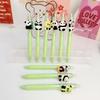 10Pcs Cute Panda Neutral Pen for Students, Cartoon Patch, Wind-pressed Erasable Pen, Patch Pen Creative Stationery