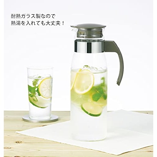 HARIO Refrigerator Pot Slim N Off-White 1400ml Made in Japan Barley Tea Pot Present Gift RPLN-14-OW