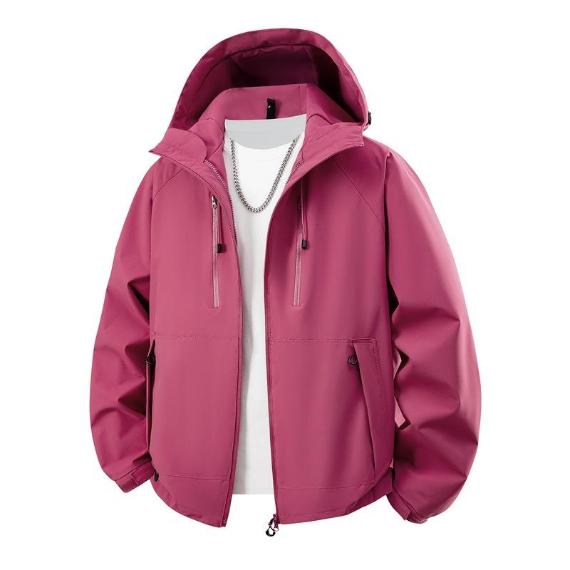 Spring and Autumn New Dopamine Men's Jacket Outdoor Windproof Casual Jacket Hooded Shoe Clothes