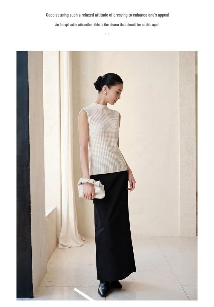 2026 Le Kasha Pure Cashmere Sleeveless High Neck Women's Camisole Tank Top