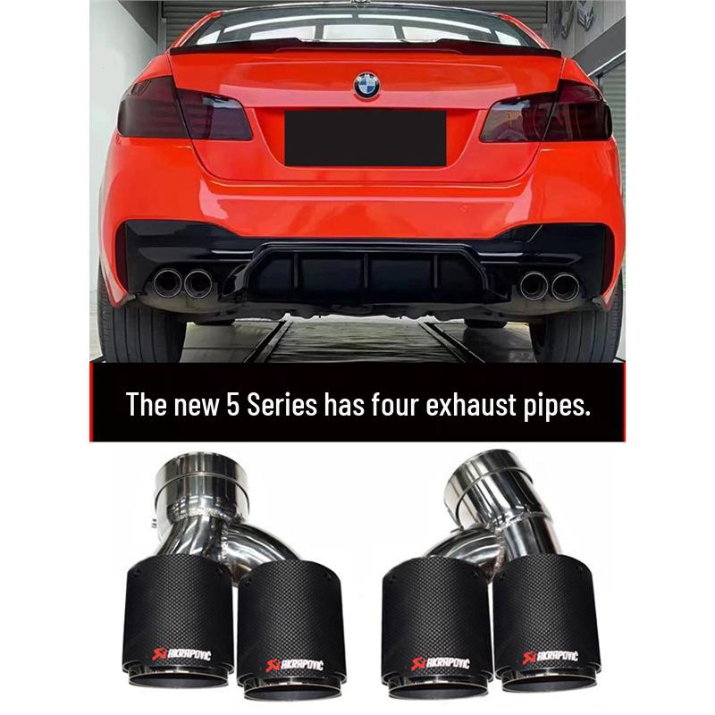 Quad Titanium Black MP Exhaust for BMW 5 Series 525li/530 G30/G38 - Square Nozzles