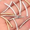 100PCS/Lot 2x25mm Stripe Curve Tube Beads Spacer Beads Connectors For DIY Jewelry Making Bracelet Necklace Accessories Wholesale