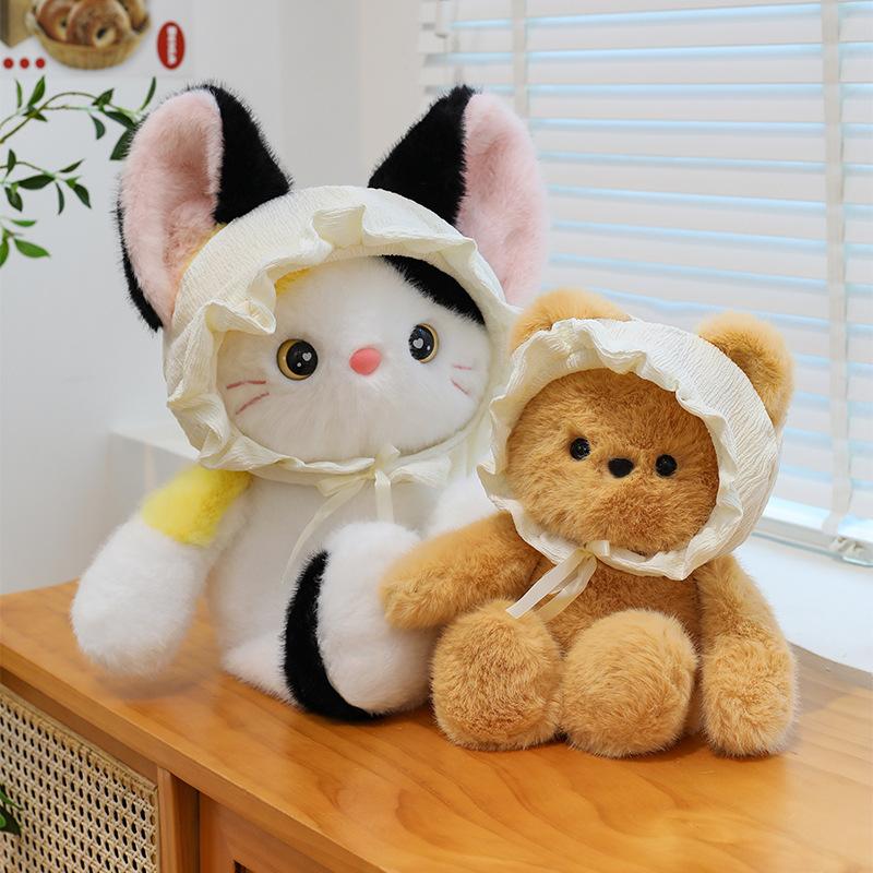 Cute three-flower cat doll doll doll Siam plush doll girl birthday gift