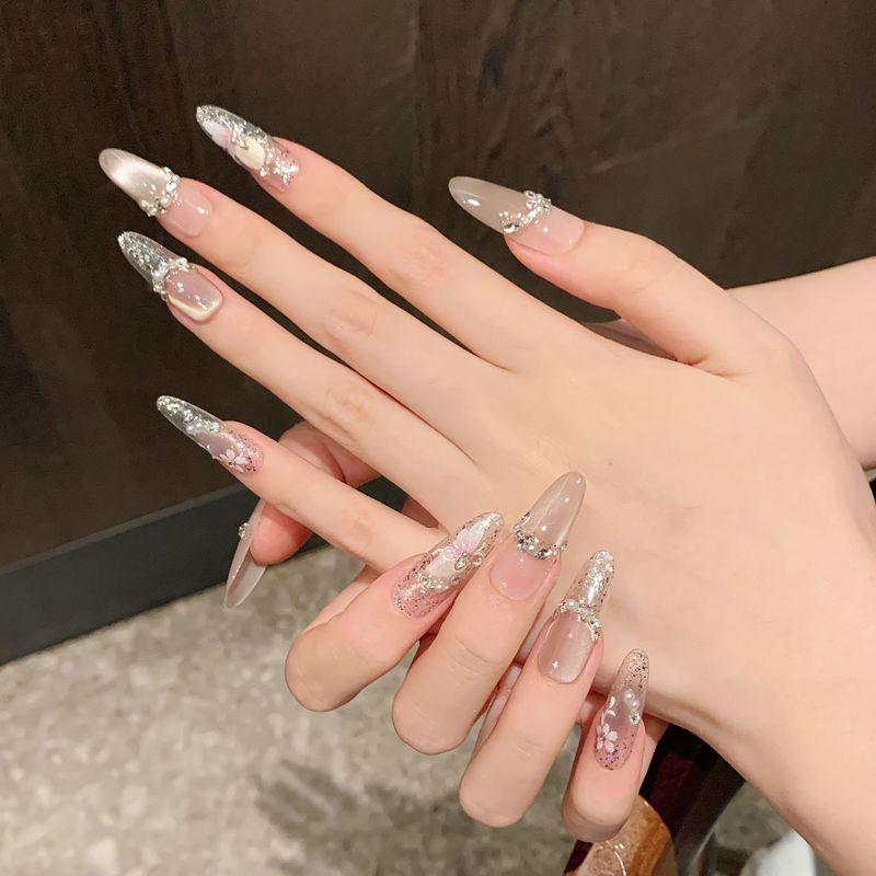 Handmade Wearable Nails with a High-End Feel, Cat-Eye Nail Art, Versatile and Luxurious, Travel-Friendly, Brightening Effect, Handmade Nail Art