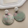 Silver Plated Shell Stud with Abalone Shell Drop Earrings Round Mother of Pearl Dangle Earrings Ocean Beach Jewelry for Women