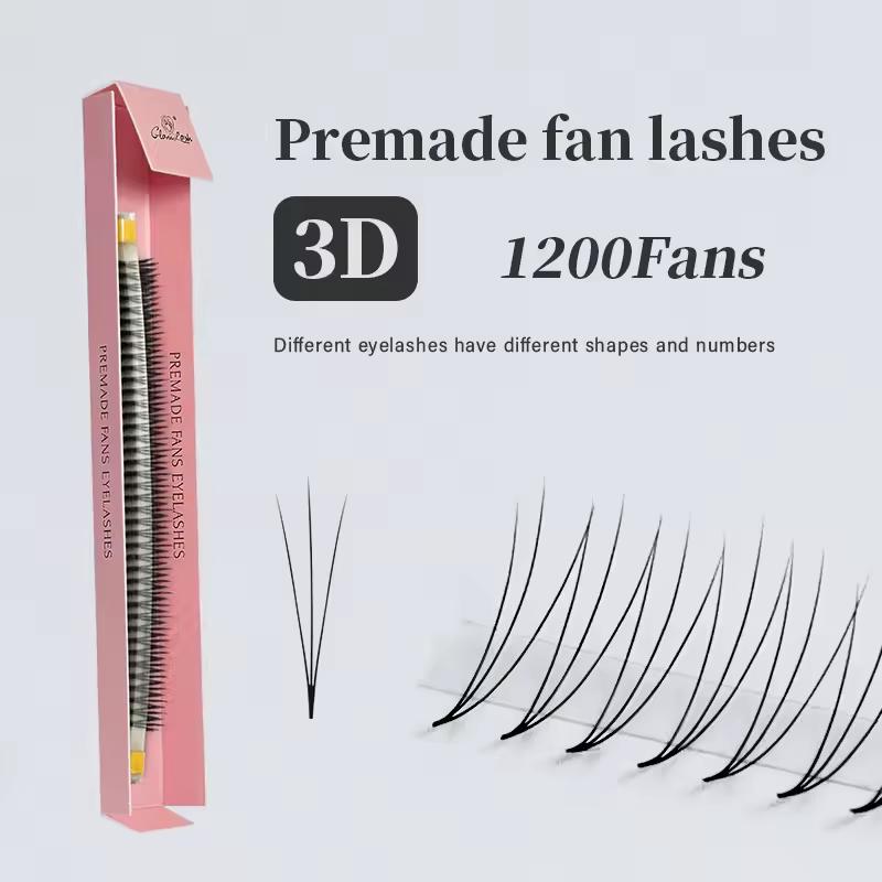 GLAMLASH 2d 3d 4d 5d 6d 600 Fans Premade Volume Fan C/D Natural Long Natural Soft Handmade Synthetic Hair Eyelashes Extension