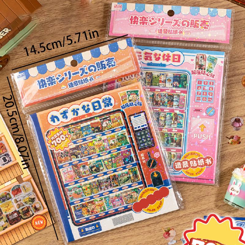 24Sheets/book Stickers INS Korean Cartoon Kawill Dual Material Aquascape Sticker Book PET  Creative IDY Handbook Material Paper