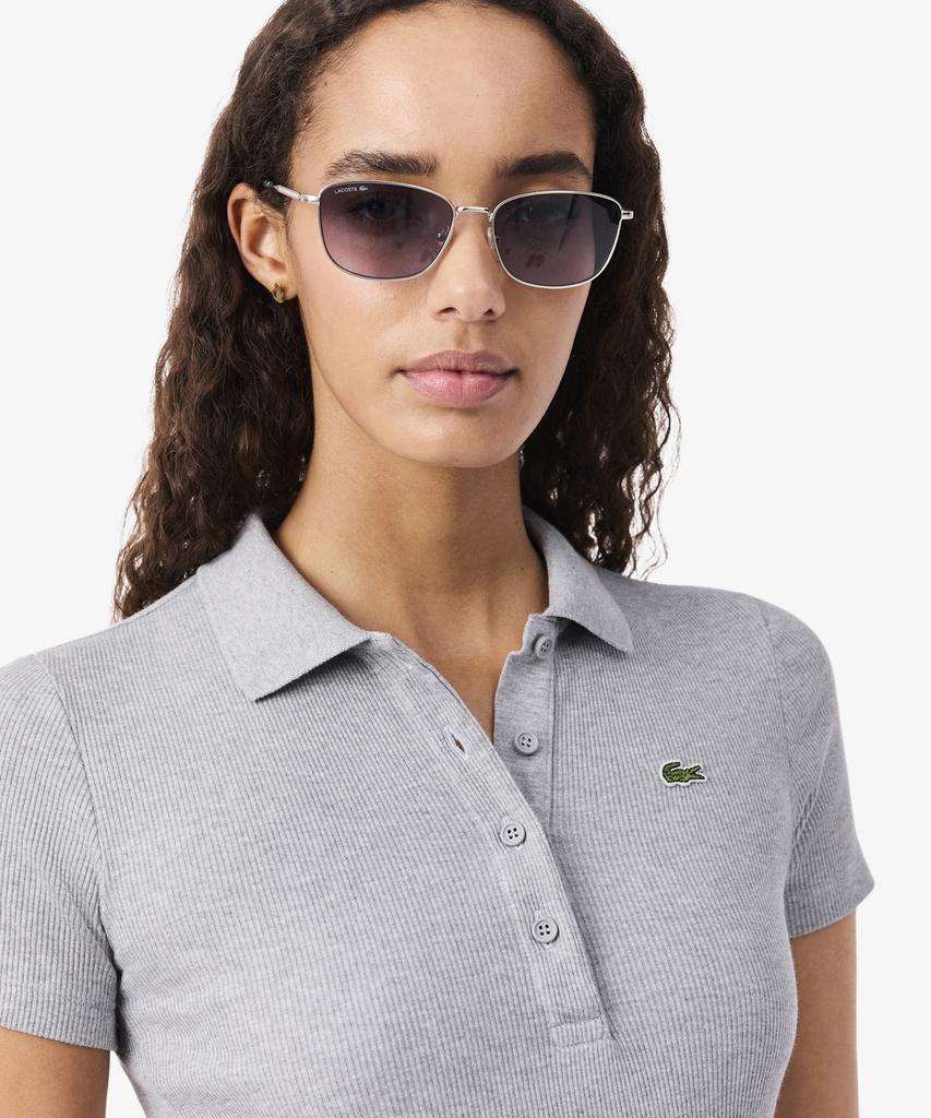 LACOSTE Women'S Slim Fit Rib Knit Polo Shirt Df5377-56G Cca