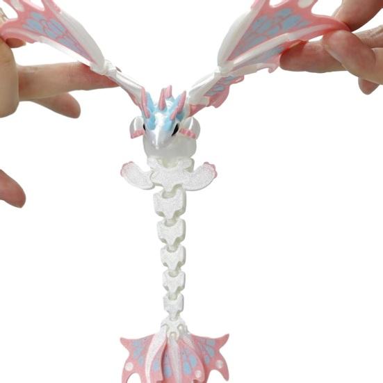 3D Printed Flying Dragon Figurine Winged Dragon Fidget Toy with Movable Joints Articulated Dragon Decoration Ornament