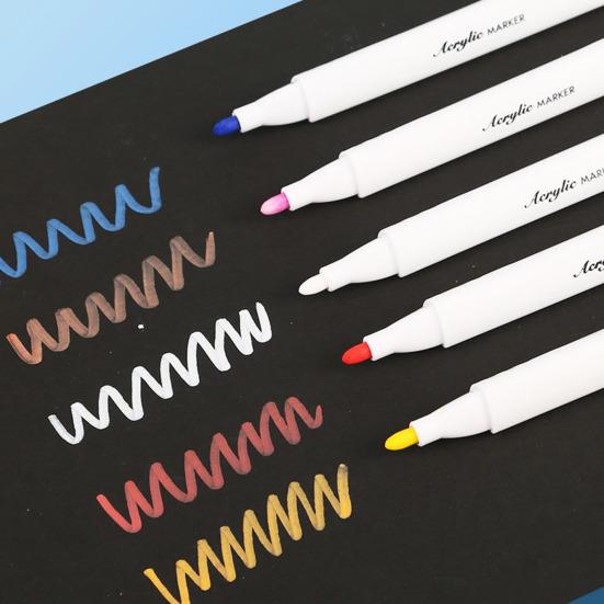 Acrylic Marker Pen Set Colored Marker Pens with Color-coded Caps Non-toxic Artists Students Markers for Drawing Writing School