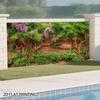 2D Wisteria Flower Vines Wooden Fence White Country House Backdrop Garden Wall Tapestry