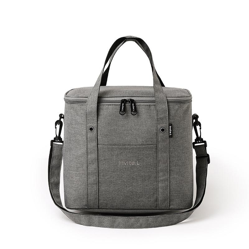 

New Large Capacity Cationic Insulated Lunch Bag, Crossbody Outdoor Travel Fresh Lock Storage Bag серый