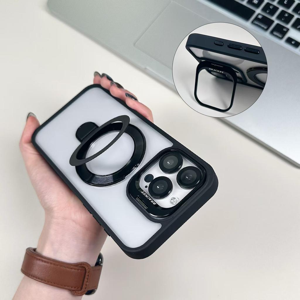 Magnetic Invisible Bracket Mobile Phone Case Suitable for Apple 16promax Protective Case IPhone14plus Case Simple Case