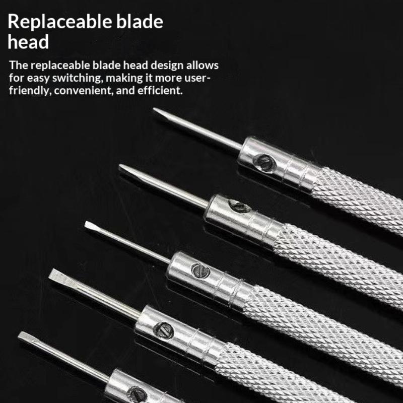 5Pcs Set 0.8-1.6Mm Steel Screwdriver For Watch Repairing Portable Watch Tools Band Removal With Mini Link Pins Watchmaker Tools