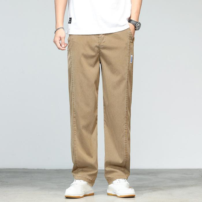 Мужские повседневные прямые брюки больших размеров, легкие офисные брюки, повседневные прямые брюки M дубильная кора