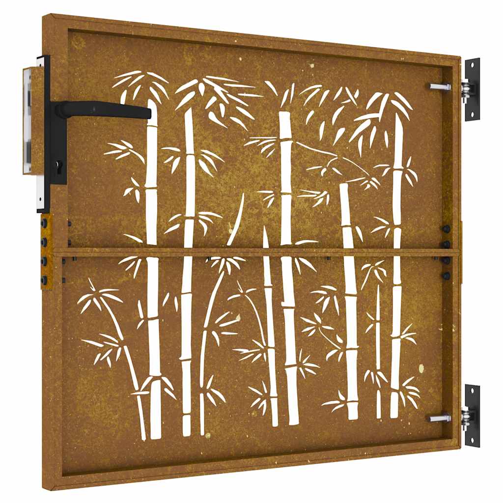 Garden Gate 85 X 75 Cm Corten Steel Bamboo Design