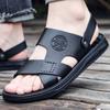 Men's Sandals Summer Leather Soft-soled Non-slip Beach Shoes 2025 New Casual Dual-purpose Outer Wear Cool Slippers