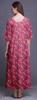 Bimba Dark Rose Brown Floral Leaves & Camellia Kanjiro Printed Nightgowns Maxi Sleepwear For Women Long Sleep Dress