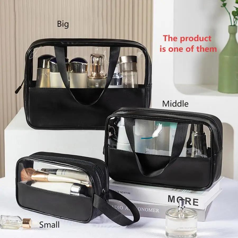 1PCS Unisex PVC Travel Toiletry Bag Large Capacity Translucent Waterproof Makeup Organizer for Women Men