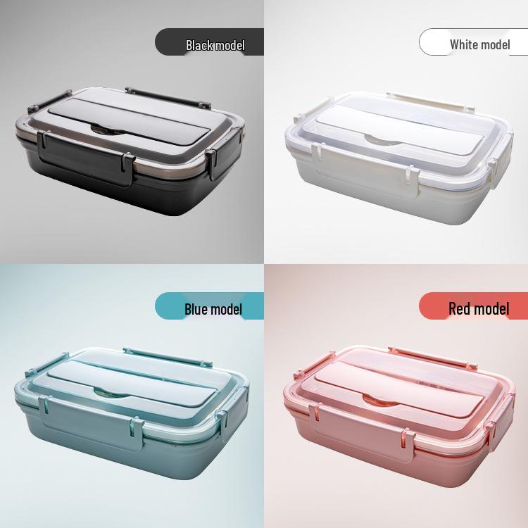 Multi-Compartment Stainless Steel Bento Box - No Flavor Mixing, Microwave Safe, Ideal for Students and Office Workers, Portable Lunch Solution
