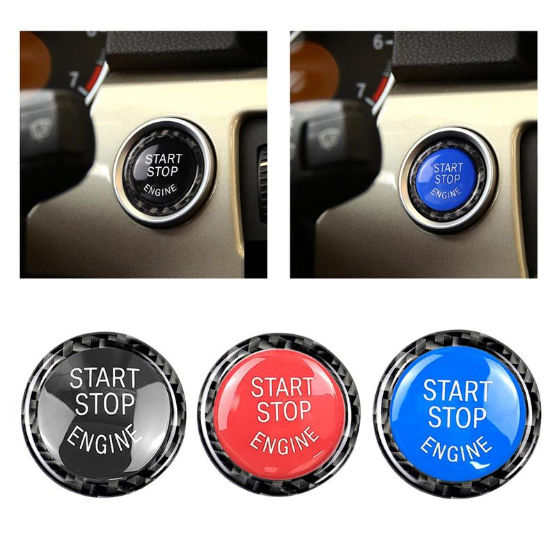 Car Styling Engine Start Stop Button Sticker Cover Ring Set for BMW 320i Z4 E89 E90 E92 E93 Carbon Fiber ABS