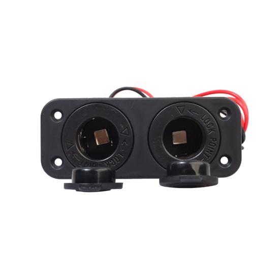 Motorcycle Car Charger Lighter Double Female Socket Kits with 1m Cable