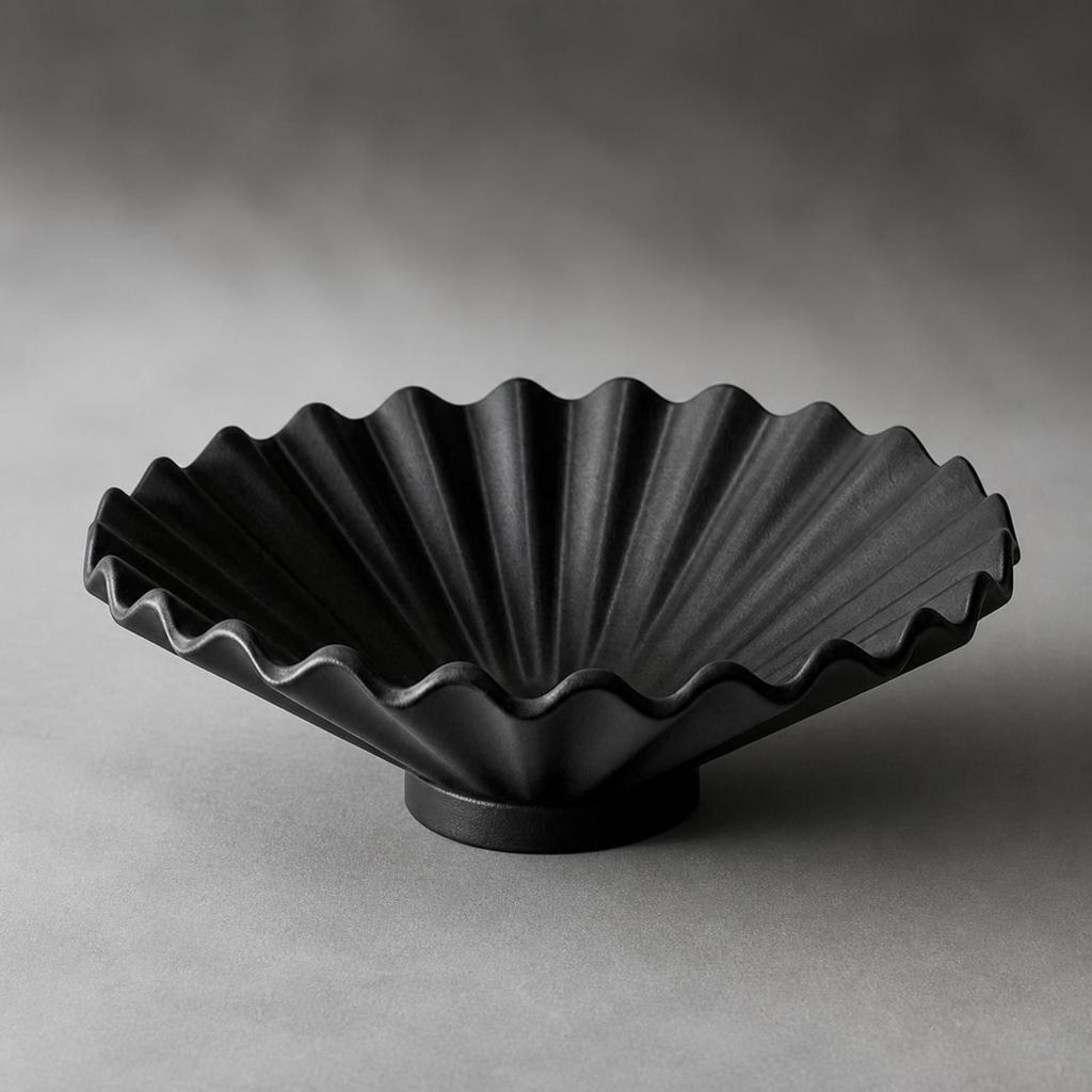 Fruit Bowl with Pedestal Textured Handcrafted for Entryway Console