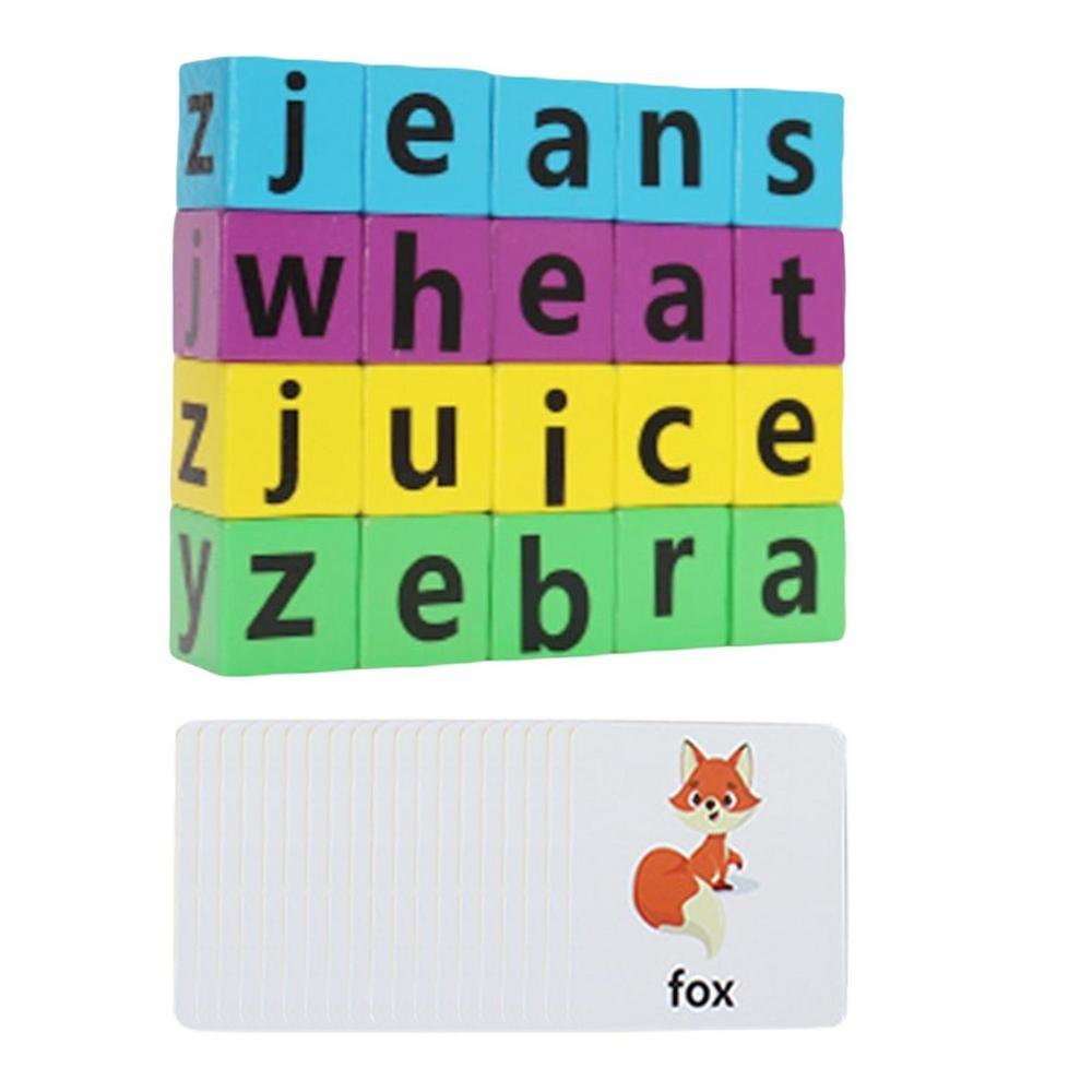 Letter Learning Wooden Puzzle Game Alphabet Spelling Game Letter Spelling Block English Words Card