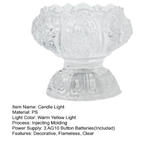 Clear Lotus LED Candle Light Electric Flameless Simulation Candle Home Bedroom Anniversary Wedding Christmas Party Decoration