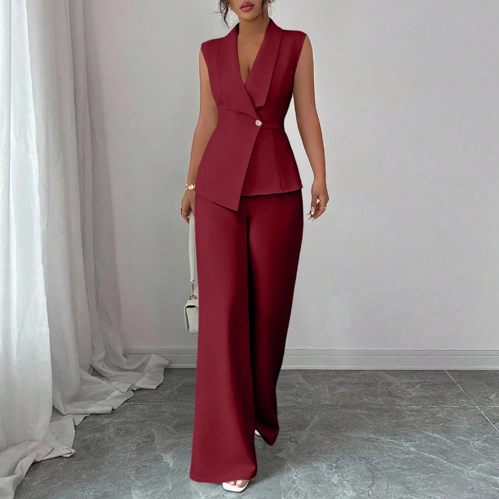 Fashionable And Sexy Women's Spring And Summer Retro Elastic Waist Strap Linen Suit Women's Fashion Color Casual Two-piece Set