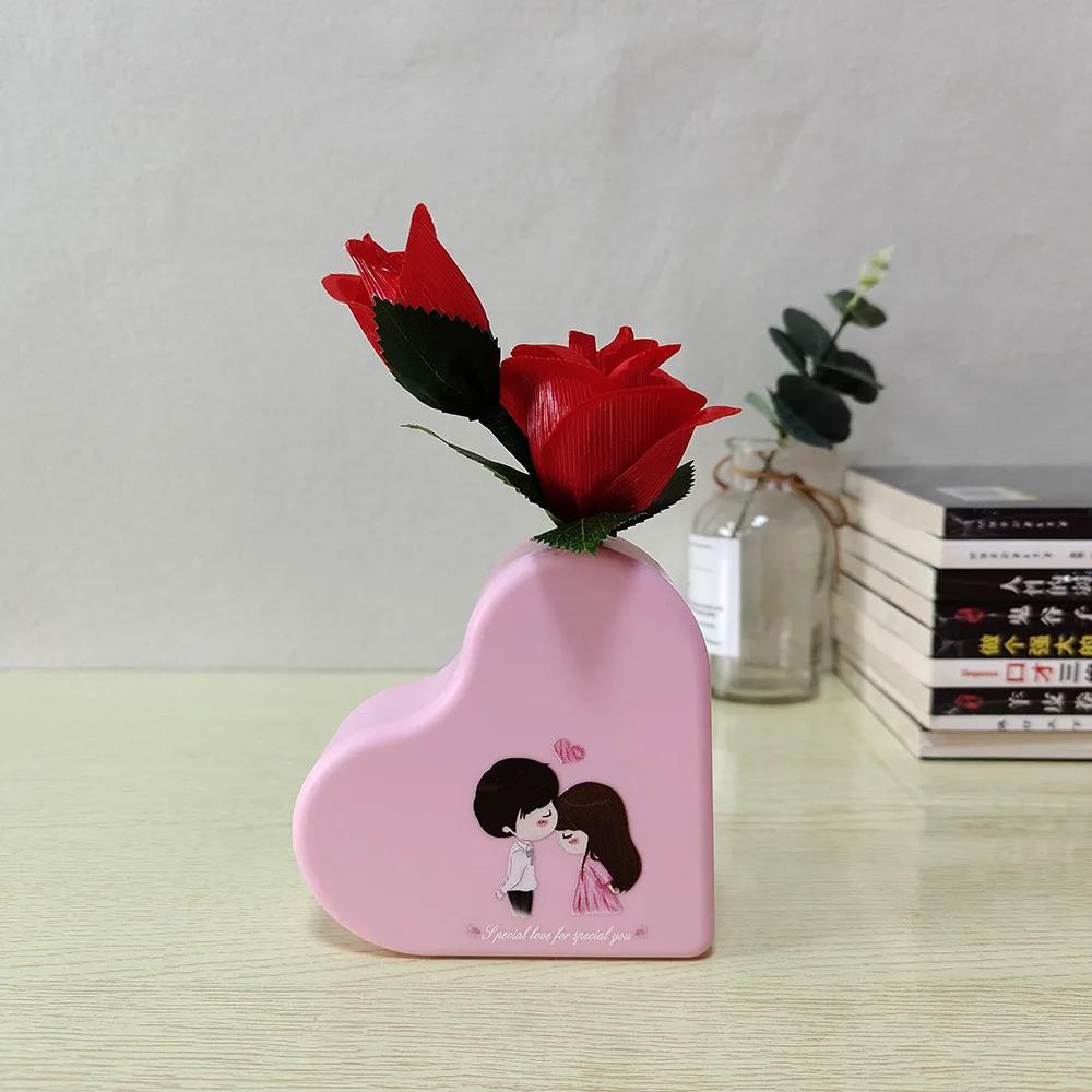 

Новый настраиваемый светодиодный индукционный ночник Love Rose Flower для спальни, китайский подарок на День святого Валентина, креативный подарок