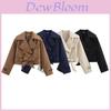 Jarní dámský módní krátký trenčkot s páskem do pasu pro kancelářské nošení