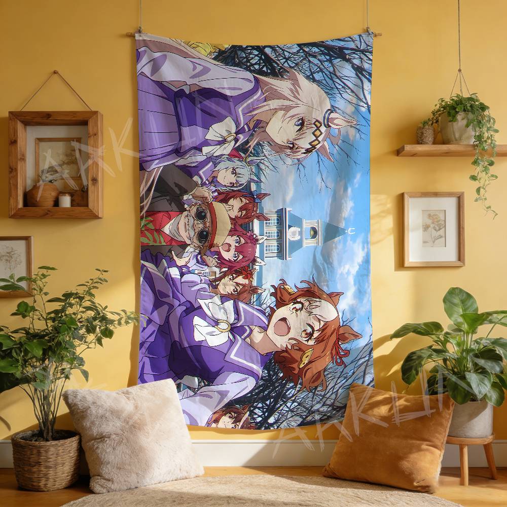 Tapestry Decorative Hot Uma Musume Anime Gaming Girl Tapestry Wall Art Hanging Dorm Background Cloth Banner Fans Gift Home Decor