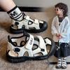 Summer Breathable Boys Sandals Non Slip Toe Cap Soft Sole Beach Shoes Girls Velcro Creek Walking Shoes