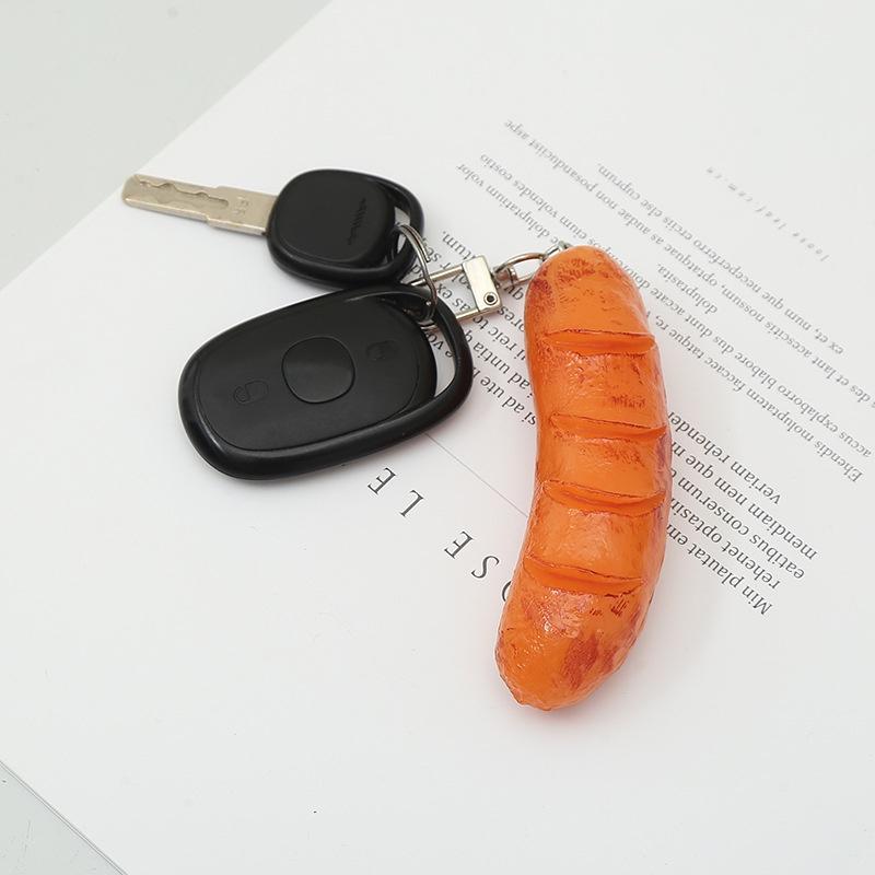 New Realistic 3d Hot Dog Keychain Creative Food Model Photography Prop